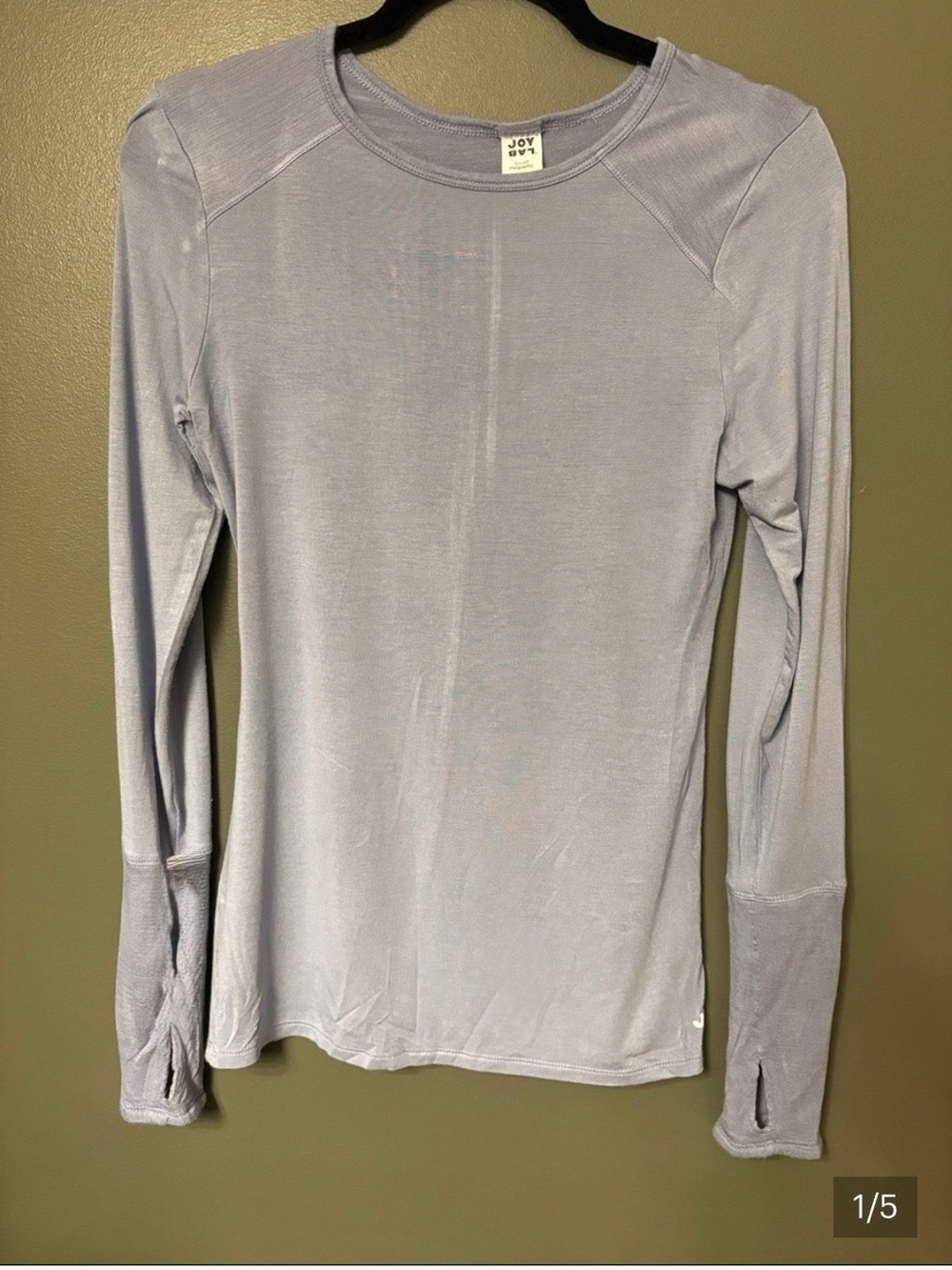 JoyLab Slim Long Sleeve Crew Top - Lavender